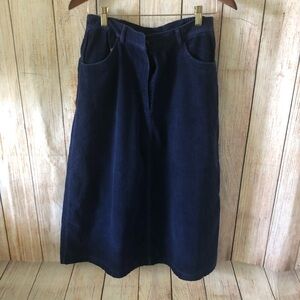 Navy Blue Cotton A-Line Skirt Size Medium